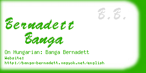 bernadett banga business card